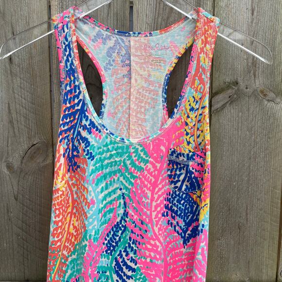 Lilly Pulitzer Dress Betty Maxi Electric Feel Sleeveless Scoop Neck Racerback XS - Picture 6 of 11